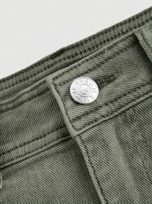 SHEIN MOD Women's Casual Denim Cargo Pocket Mini Skirt