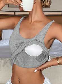 DAZY 女士舒适针织吊带背心，内置胸垫