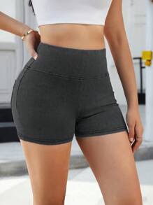 SHEIN Essnce Shorts de mezclilla para mujer, de moda para el verano