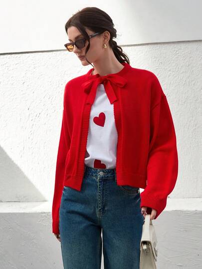 EURMUSE Vrouwen vlinderdas gestrikt schattig gemengd gebreide gebreide comfortabele wintercardigan