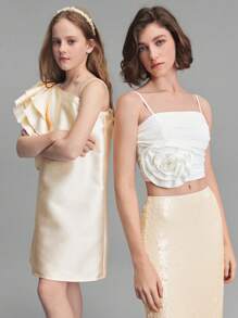 Ontre 2025 Nieuwe dames mouwloze bustiertop, witte linnenmix bloemenapplicatie croptop, bruiloftsfeeststijl casual dagelijkse kleding