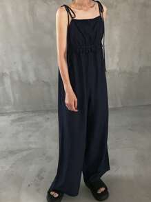 FRIFUL Mono holgado casual de mujer con cordones y volantes, para verano