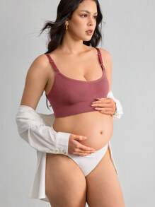 SHEIN 1 件装无缝纯色休闲孕妇内衣胸罩