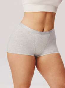 LUVLETTE Plus 3-Pack Women Plus Airy Comfortable Cotton Logo High-Rise Basic Boyshorts Underwear Boxers Lingerie As Outerwear Also Suitable For Teen Girl & Young & Kid