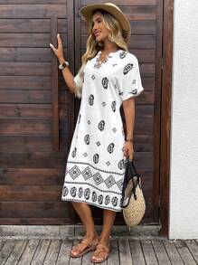 EMERY ROSE Robe mi-longue pour femme, mode pour l'été