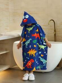 Poncho-Handtuch mit Haifisch-Kapuze für Jungen & Mädchen im Alter von 7-12 Jahren - super weich, saugfähig Strand- und Pool-Handtuch mit Kapuze Badezimmer Dekoration Sommer