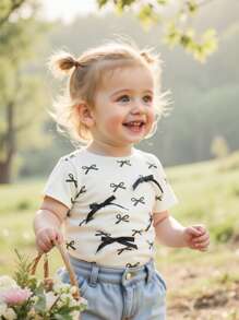 Cozy Pixies Newborn Baby Girl 3D Bow Knit Soft Round Neck Short Sleeve Sweater - Multicolor - View 9
