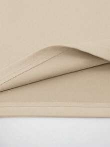 Claim Dot 加大码男士字母图案宽松圆领落肩T恤 - 杏色 - 查看 3