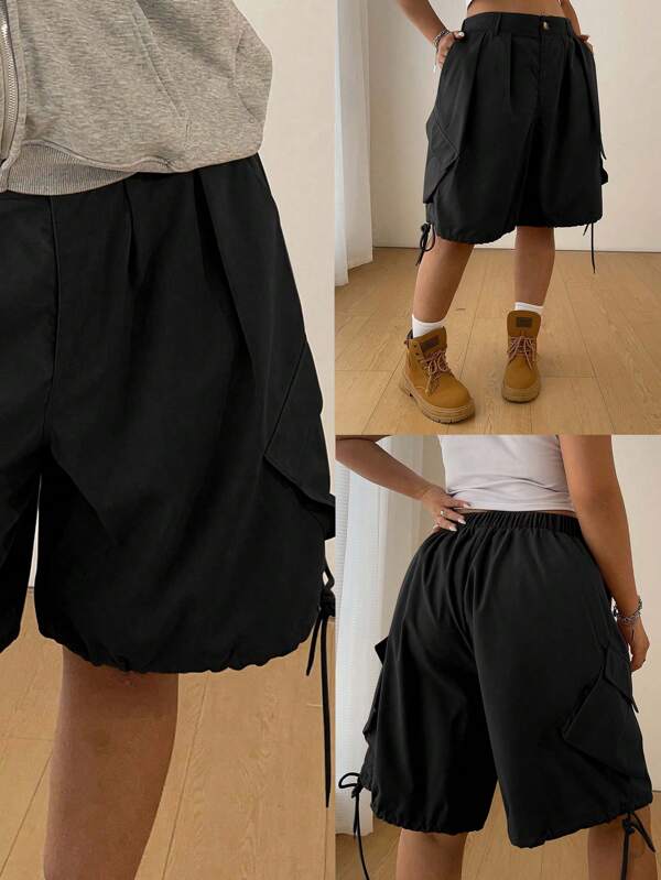 POPSWAY Plus Size Women's Loose Cargo Pants, Casual Street Fashion Sports Cargo Shorts