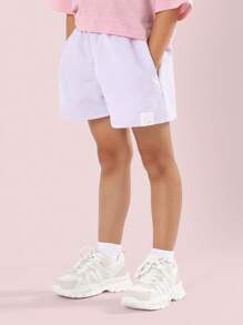 SUMWON Girls Summer Hawaiian Casual Two Piece Set Cropped T-Shirt Shorts Outfit Beach Vacation Holiday Palm Tree Wave Sun Print - Multicolor - View 4