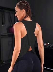 Easithlete Minimalist Solid Color Jacquard Racerback Sports Athletic Tank Top - Multicolor - View 5