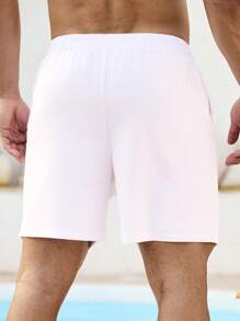 Surfspeed Pantalonetas de playa de unicolor para hombre, de moda para el verano - Azul y blanco - Ver 11