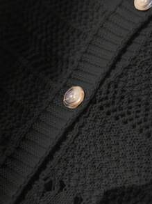 CosyJoli Top de punto sin mangas de talla grande, de unicolor, de moda para el verano - Negro - Ver 5
