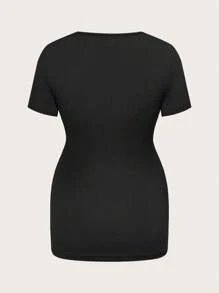 SHEIN Maternity Casual Solid Color Short Sleeve Nursing Dress For Summer,Maternity Clothes - Multicolor - View 11