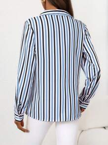 SHEIN Clasi 女士条纹长袖单排扣休闲/办公衬衫