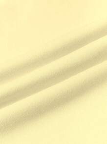 SHEIN EZwear 女式休闲标语印花短袖T恤，夏季 - 黃色 - 查看 4