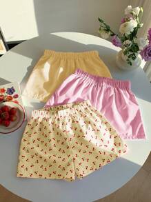 Comfortcana 3件套女士休闲夏季短裤套装 - 黃色 - 查看 2