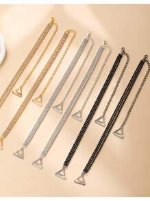 2 件装冰冷闪亮水钻肩链隐形肩带文胸肩带连衣裙比基尼装饰