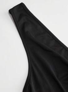 Rometta 大码 V 领褶腰针织休闲正装，黑色 - 黑色 - 查看 6