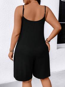 EMERY ROSE Mono de talla grande sin mangas de unicolor, conjunto casual para vacaciones