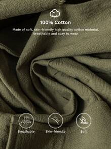 EMERY ROSE Bộ 2 áo khoác xanh quân đội cỡ lớn thường ngày và quần ống đứng, mùa xuân và mùa hè - xanh quân đội - Xem 6