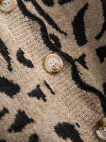 CosyJoli Damski sweter w rozmiarze plus size, elegancki, uniwersalny, dzianinowy, z nadrukiem w panterkę, na jesień/zimę