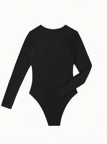 Swim Vcay 纯色V领长袖网眼拼接性感时尚连体泳衣