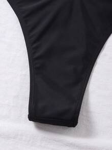 Swim Basics Đáy bikini màu trơn Giải trí - màu đen - Xem 7