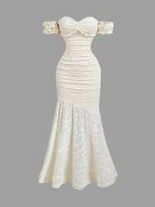 SHEIN MOD Solid Color Elegant Bodycon Mermaid Dress, Graduation Gown,Women Birthday Outfit, Women Casual Dress, Woman's Summer Dress,Honeymoon Outfits Woman,Graduation Dress,Wedding Guest Dress Women,Vacation Outfits Woman,Flowy Dress,Party Dress - Apricot - View 1