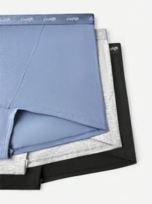 LUVLETTE Plus 3-Pack Women Plus Airy Comfortable Cotton Logo High-Rise Basic Boyshorts Underwear Boxers Lingerie As Outerwear Also Suitable For Teen Girl & Young & Kid