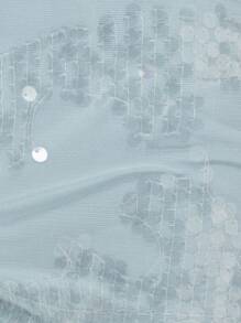 MISSGUIDED Pantaloni scurți cu paiete, petrecere, club, dans, spectacol, strălucitori, pantaloni scurți, festival, club, sclipici, vară, vacanță, lenjerie de casă - Bleu - Vizualizare 4