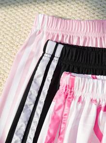 Set de 3 pantalones cortos ligeros con estampado de flamencos para niñas en verano