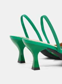 CUCCOO TILAWA Women's Fashion Rhinestone Embellished High Heel Party Pumps Green Shoes - Green - View 5