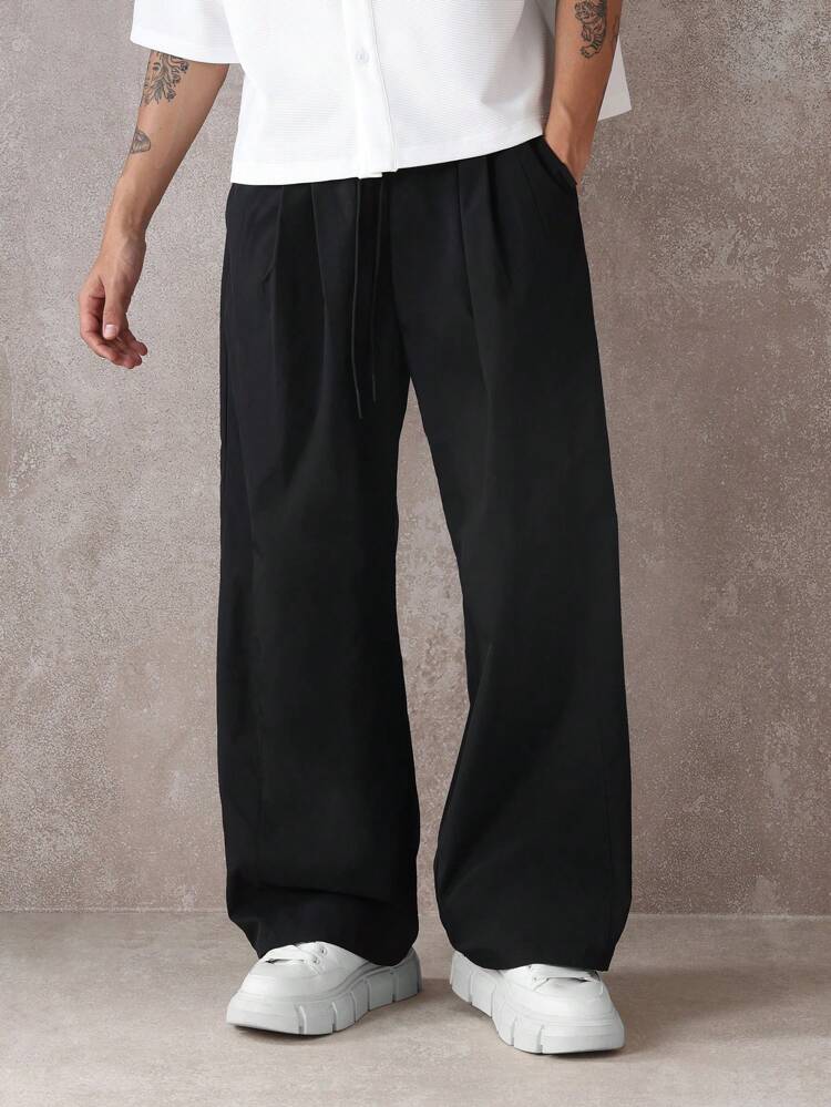 Pleated Relaxed Wide Leg Pants