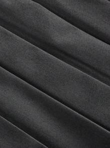 SHEIN MOD 灰色圆领百褶运动休闲连衣裙 - 灰色 - 查看 3