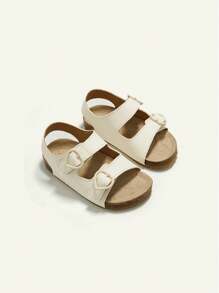 Cozy Pixies Frühlings-/Sommer Mode vielseitige Klettverschluss Herz Deko weiche bequeme Flach Sandalen für Kleinkind Mädchen & Kinder, Strandschuhe