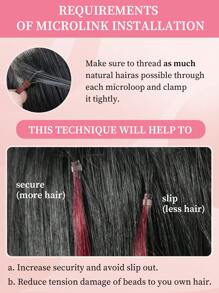 50 股微环接发真人发 P6/613# 渐变棕色至漂白金色微珠接发超顺滑超柔软丝滑直发微环健康人发接发适合女性