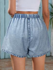 EMERY ROSE Women's Denim Shorts, Fashionable For Summer - Light Wash - View 2