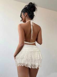 Aloruh 女士日常两件套服装 - 杏色 - 查看 2