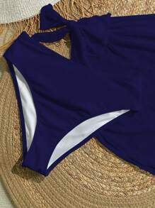 SHEIN 少女三件套度假海滩纯白色比基尼泳装套装