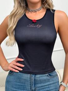 Women Solid Color Fashion Base Layer Top, Suitable For Summer - Black - View 5