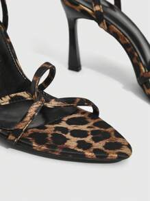 CUCCOO SZL Women's Fashion Leopard Pattern Adjustable Buckle Design High Heel Sandals - Brown - View 6