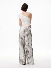 LYSMO Women's Fashion Tie-Dye Wide Leg Pants, Casual - Grey - View 2