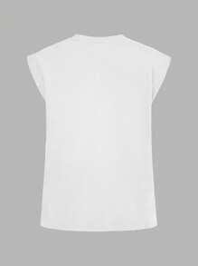 SHEIN LUNE 3pcs/Set Casual Minimalist Solid Color Round Neck Fitted Women T-Shirt, Suitable For Summer - Multicolor - View 2
