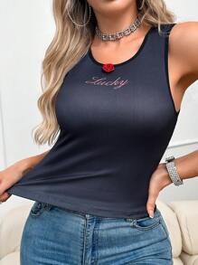 Women Solid Color Fashion Base Layer Top, Suitable For Summer - Black - View 1