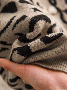 CosyJoli Damski sweter w rozmiarze plus size, elegancki, uniwersalny, dzianinowy, z nadrukiem w panterkę, na jesień/zimę