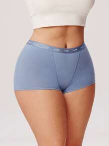 LUVLETTE Plus 3-Pack Women Plus Airy Comfortable Cotton Logo High-Rise Basic Boyshorts Underwear Boxers Lingerie As Outerwear Also Suitable For Teen Girl & Young & Kid