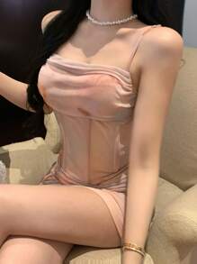 DAZY Đầm hai dây ôm sát in họa tiết tie-dye mùa hè, đầm ôm sát cơ thể cho mùa tốt nghiệp, đầm nữ thường ngày, trang phục đi nghỉ mát, du lịch biển cho nữ. - Hồng - Xem 9