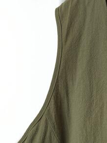 EMERY ROSE Bộ 2 áo khoác xanh quân đội cỡ lớn thường ngày và quần ống đứng, mùa xuân và mùa hè - xanh quân đội - Xem 3