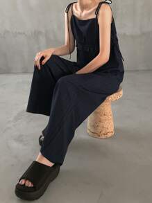 FRIFUL Mono holgado casual de mujer con cordones y volantes, para verano